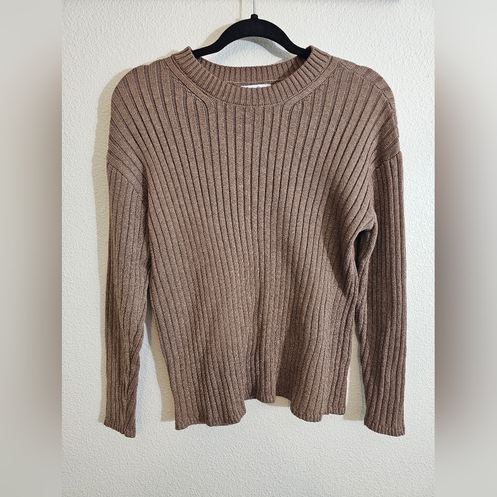 Jessica Simpson Women's Ribbed Brown Sweater